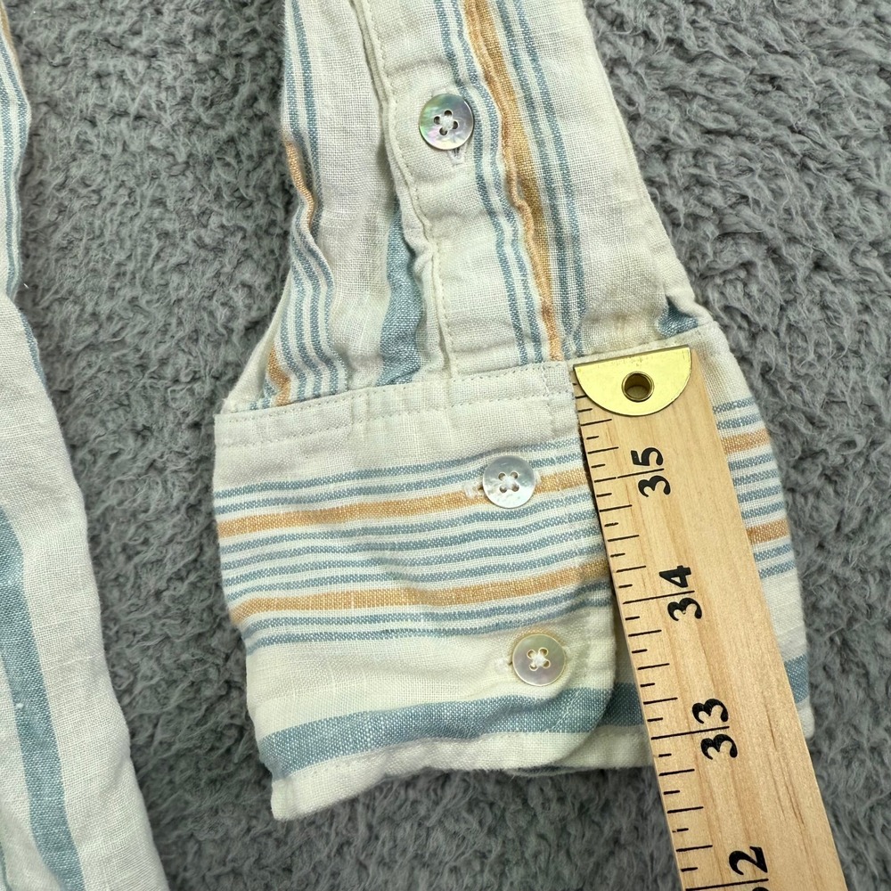 Faherty Tunic Dress Women Small Multi Striped Beach Days Rialto Vneck 100% Linen - Picture 4 of 12